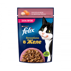 Purina Felix Sensations (лосось с треской в желе) 85г х 26шт Purina Felix Sensations (лосось с треской в желе) 85г х 26шт