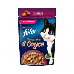 Purina Felix Sensations (утка и морковь в соусе) 85г х 26шт Purina Felix Sensations (утка и морковь в соусе) 85г х 26шт