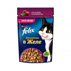 Purina Felix Sensations (утка со шпинатом в желе) 85г х 26шт Purina Felix Sensations (утка со шпинатом в желе) 85г х 26шт