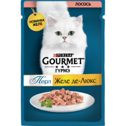 Purina Gourmet Perle (Желе-Де-Люкс для кошек с лососем) 75г х 26шт