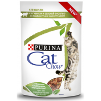 Purina Cat Chow (влажный корм для стерилизованных кошек и кастрированных котов с ягненком и зеленой фасолью в соусе) 85г х 26шт