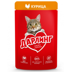 Purina Дарлинг (влажный корм для кошек с курицей в подливе) 85г х 26шт Purina Дарлинг (влажный корм для кошек с курицей в подливе) 85г х 26шт