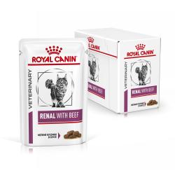 Royal Canin Renal BEEF 85г х 12шт (для взрослых кошек с говядиной для поддержания функции почек, кусочки в соусе) 