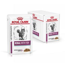Royal Canin Renal FISH 85г х 12 шт  (для взрослых кошек с тунцом для поддержания функции почек, кусочки в соусе) 