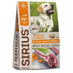 Sirius Adult (сухой корм для взрослых собак, Ягненок с рисом) Sirius Adult (сухой корм для взрослых собак, Ягненок с рисом)