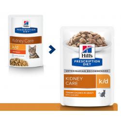 Быстрый заказ — Hill's Prescription Diet k/d Kidney Care (влажный корм для взрослых кошек при заболеваниях почек и сердца со вкусом курицы) 85г х 12шт