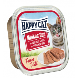 Быстрый заказ — Happy Cat Minkas Duo Poultry & Beef (паштет для взрослых привередливых кошек с домашней птицей и говядиной)