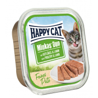 Happy Cat Minkas Duo Poultry & Lamb (паштет для взрослых привередливых кошек с домашней птицей и ягненком) Happy Cat Minkas Duo Poultry & Lamb (паштет для взрослых привередливых кошек с домашней птицей и ягненком)