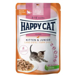 Happy Cat Kitten & Junior Sterilised Duck (кусочки в соусе для стерилизованных котят с уткой)  Happy Cat Kitten & Junior Sterilised Duck (кусочки в соусе для стерилизованных котят с уткой)