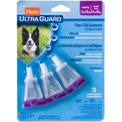 Быстрый заказ — Капли Hartz Ultra Guard Flea & Tick Drops "3in1" (для собак массой 14-27 кг от блох, клещей, комаров, 3 пипетки)