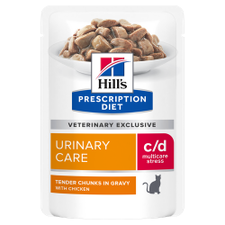 Быстрый заказ — Hill's Prescription Diet c/d Multicare Urinary Stress (влажный корм для кошек с курицей) 85г х 12шт
