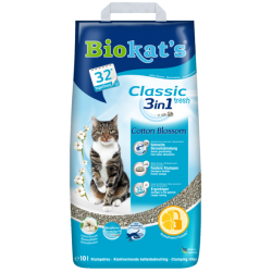 Быстрый заказ — Наполнитель для кошачьего туалета Biokat's Classic fresh 3 в 1 Cotton Blossom  (запах хлопка и жасмина)